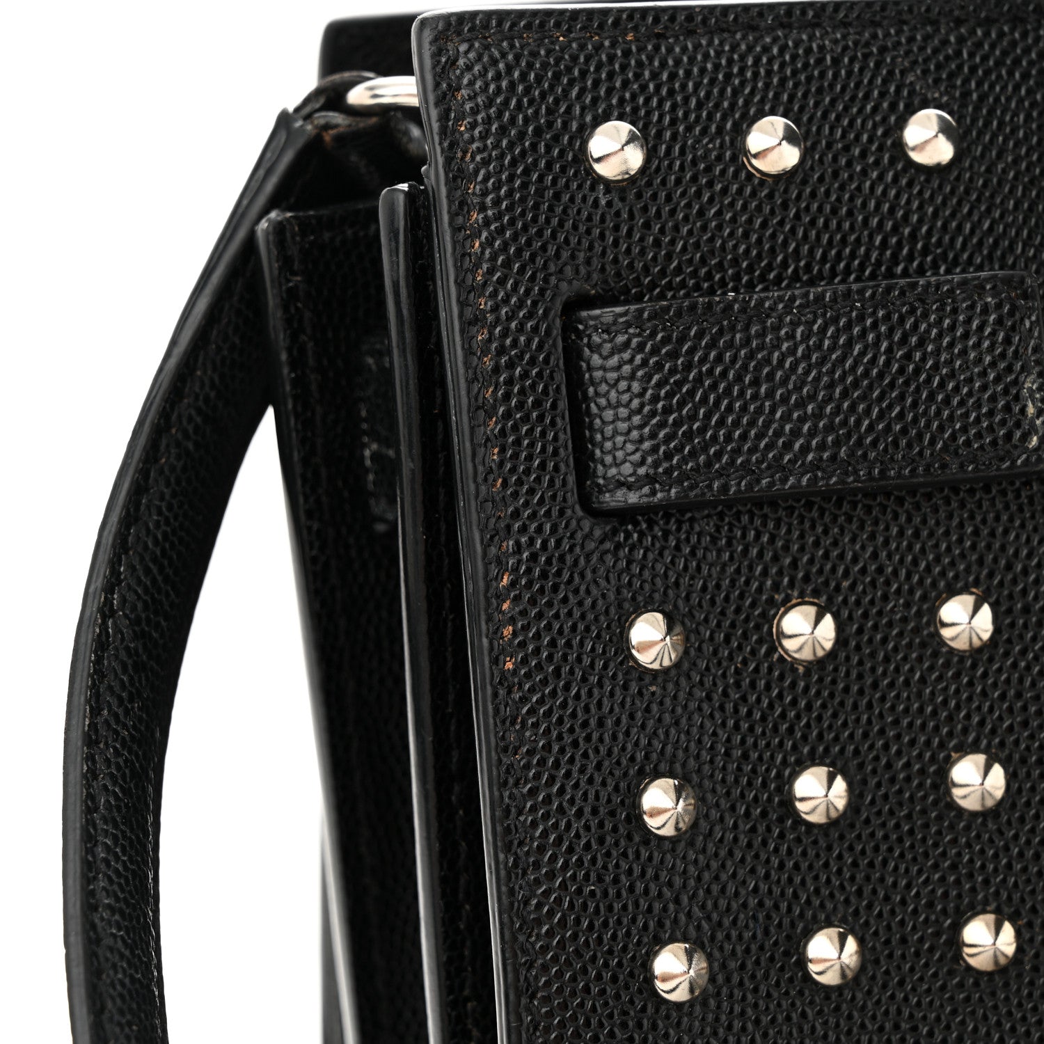 Saint Laurent SAINT LAURENT Calfskin Studded Nano Sac De Jour Black 14 of 18