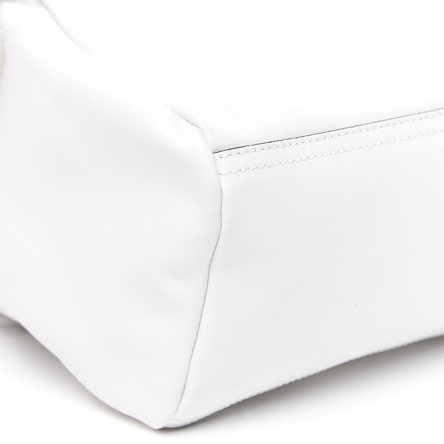 Calfskin Velvet Logo Small Pandora White