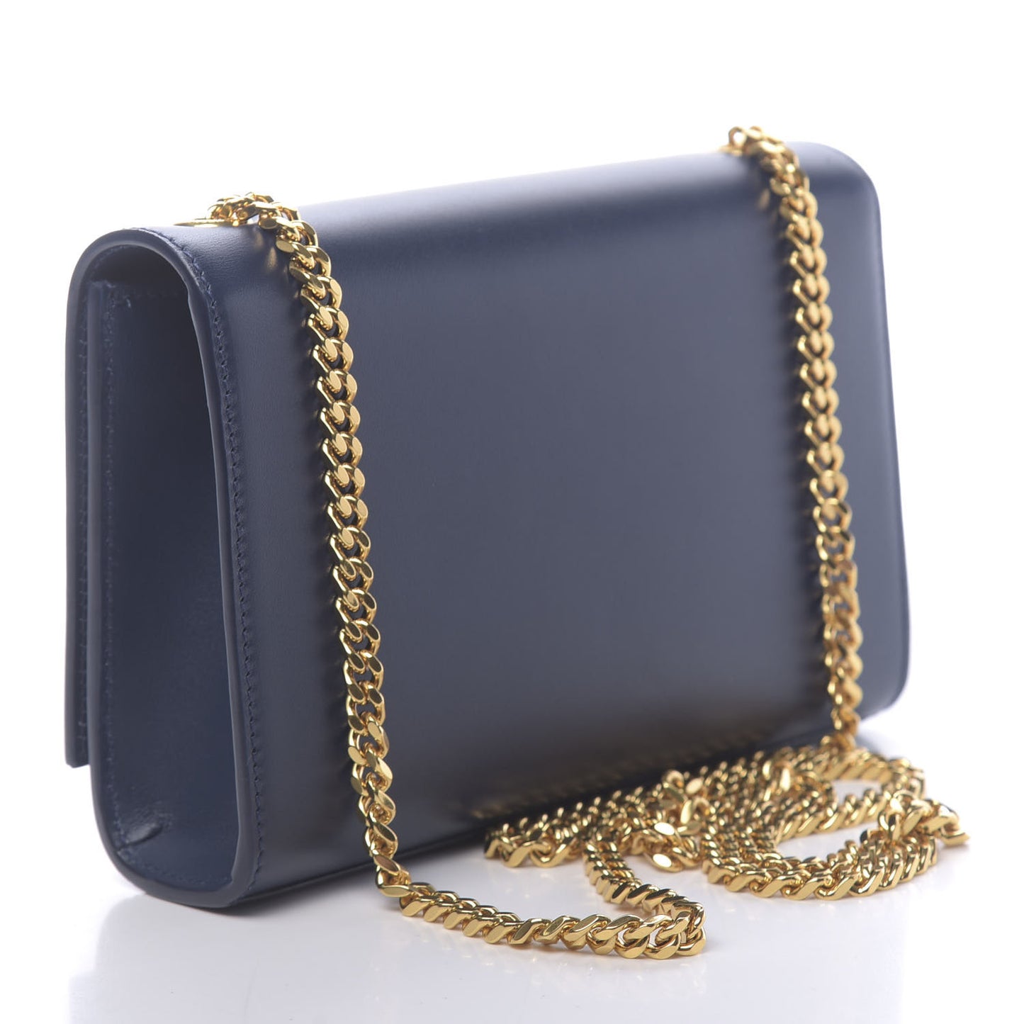 Calfskin Small Classic Monogram Kate Tassel Satchel Blue