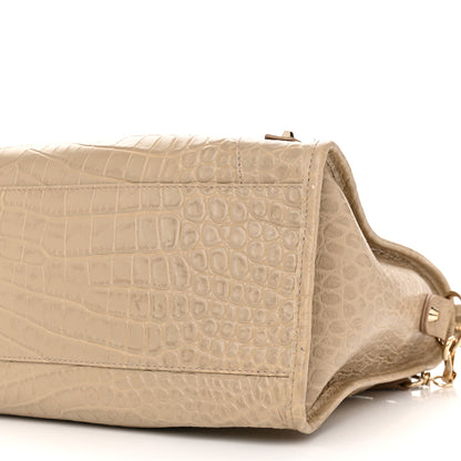 Balenciaga Calfskin Crocodile Embossed Classic Gold Hardware City Beige Latte 9 of 10