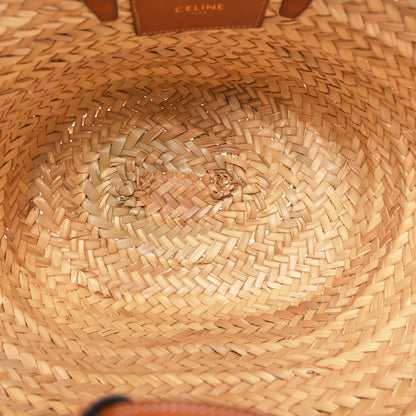 Celine Raffia Calfskin Triomphe Teen Panier Tan 5 of 10