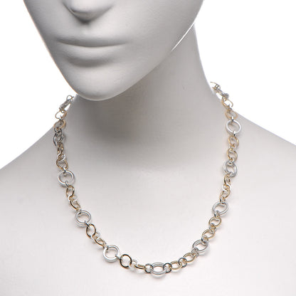 Tiffany 18K Yellow Gold Sterling Silver Circle Link Necklace 2 of 5