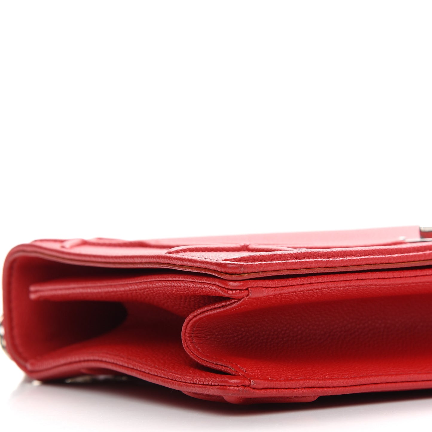 Grained Calfskin Medium Diorama Flap Bag Red