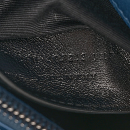 Saint Laurent Sheepskin Matelasse Chevron Monogram Medium College Bag Blue Charron 7 of 12