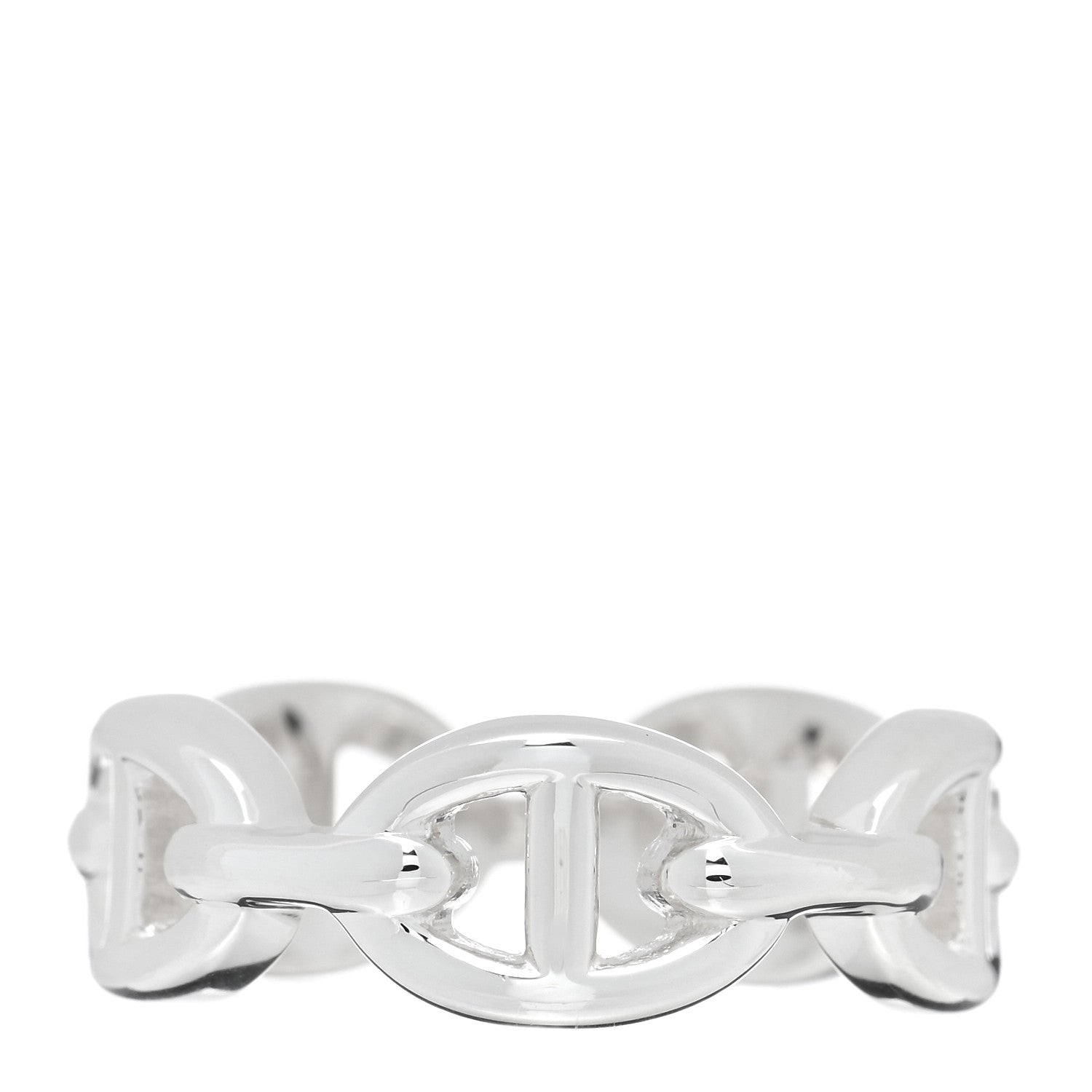 Hermes Sterling Silver PM Chaine d'Ancre Enchainee Band Ring 51 5.75 3 of 5