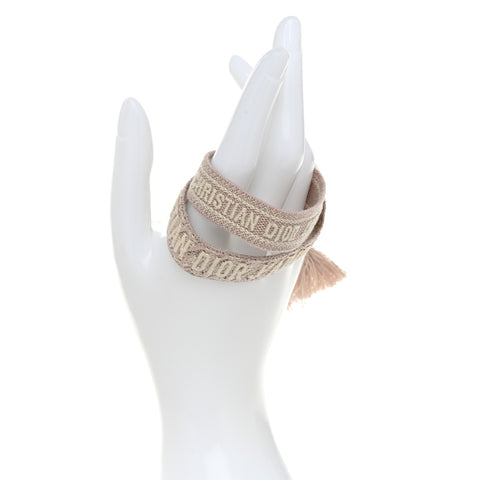 Woven Cotton J'Adior Friendship Bracelet Set Pink