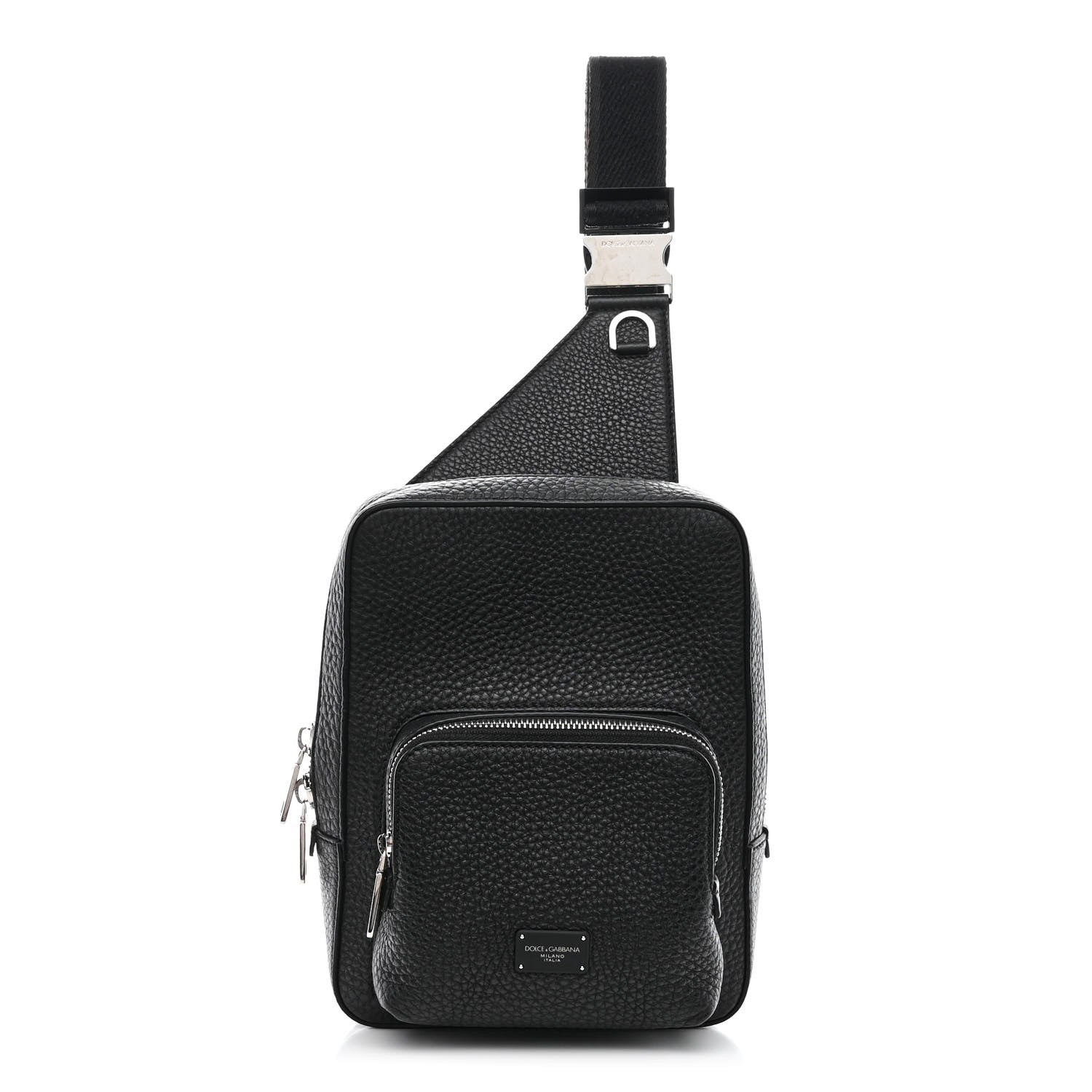 Dolce & Gabbana Hammered Calfskin Palermo Zaino Backpack Black 1 of 10
