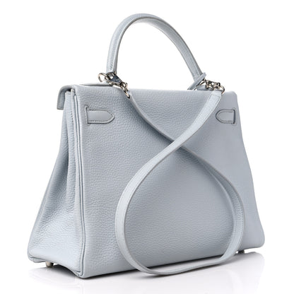 Hermes Taurillon Clemence Kelly Retourne 32 Bleu Glacier 3 of 15