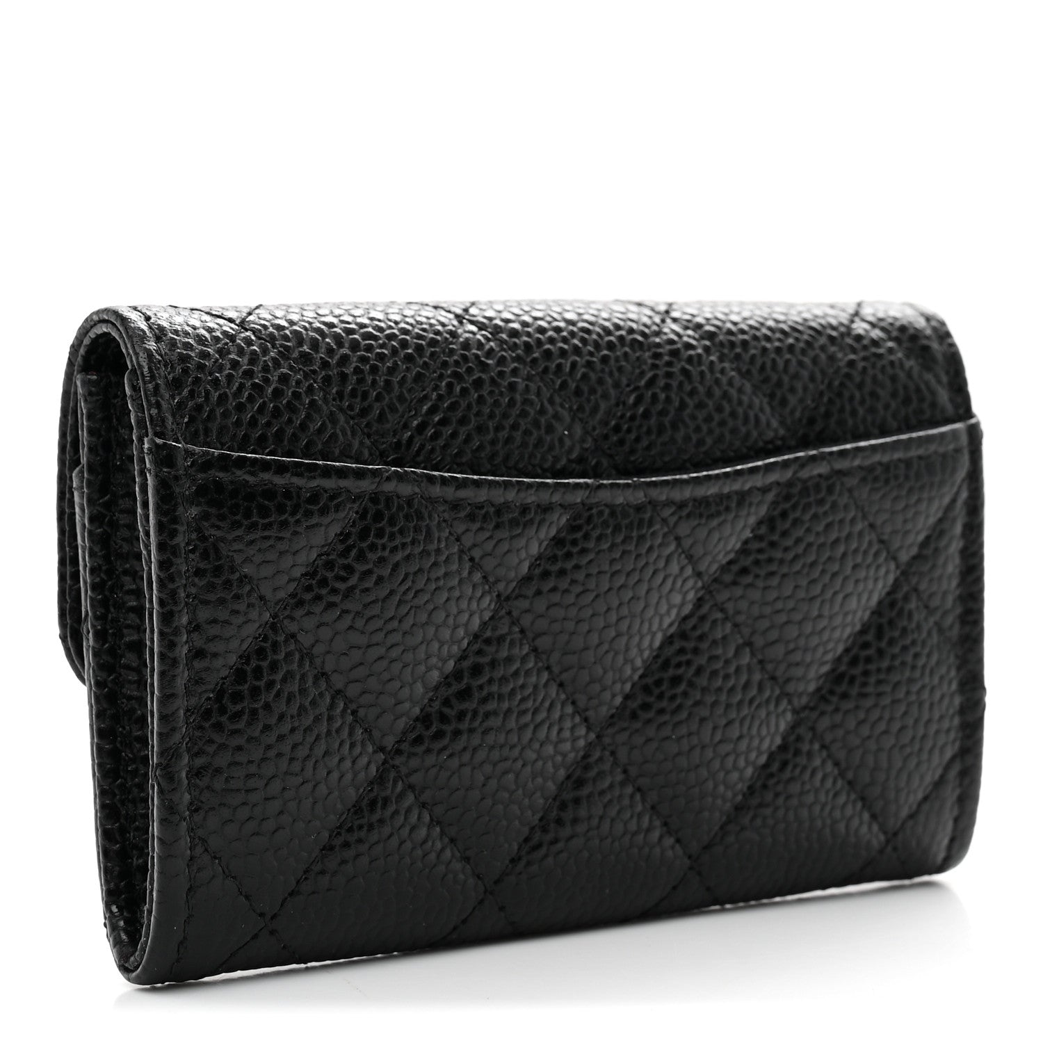 Chanel Caviar Quilted Flap Card Holder Wallet Black 3 of 9