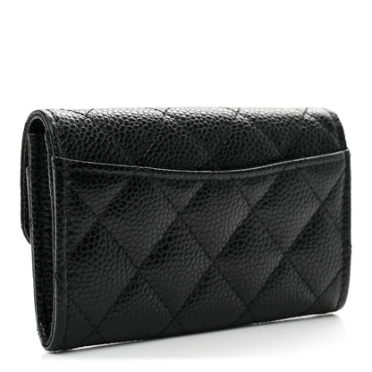 Chanel Caviar Quilted Flap Card Holder Wallet Black 3 of 9