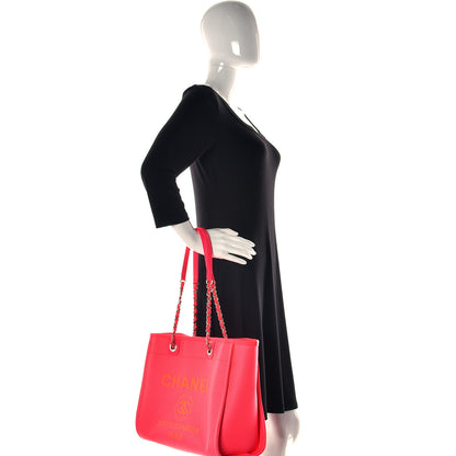 Chanel Mixed Fibers Small Deauville Tote Pink Orange 3 of 11
