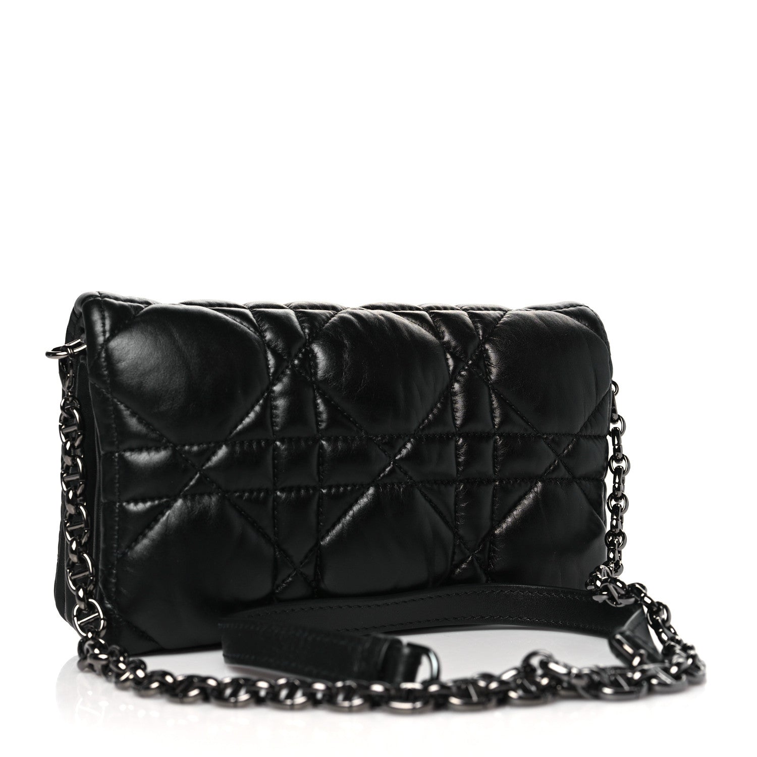 Christian Dior Calfskin Macrocannage Mini Caro Bag Black 3 of 10