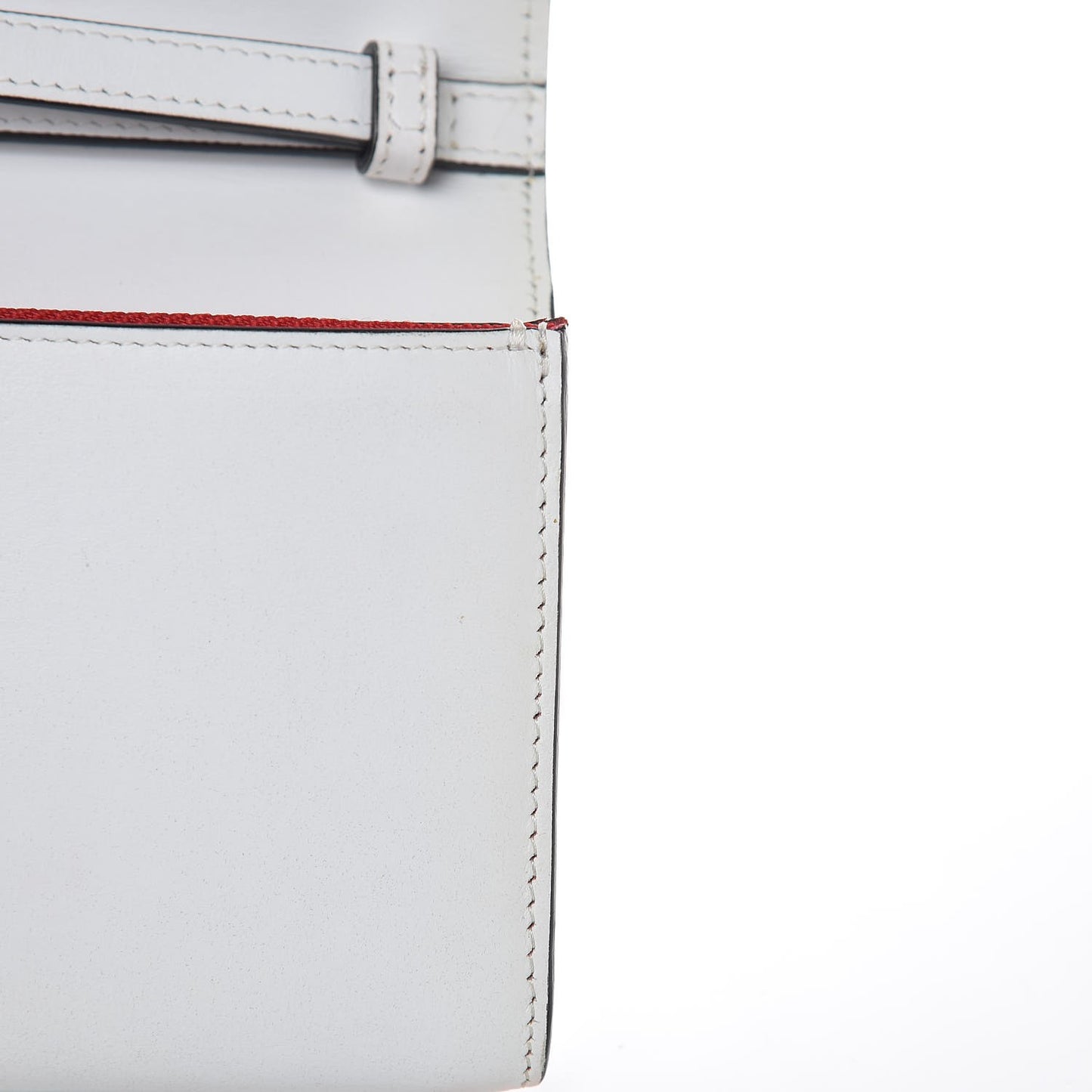 Calfskin Macaron Spiked Flap Wallet White