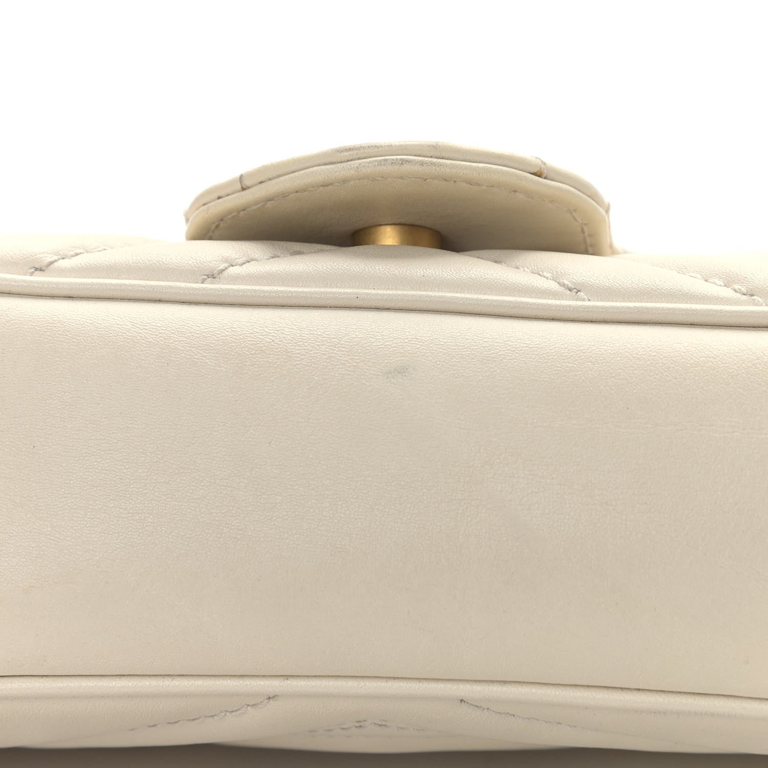 Gucci Calfskin Matelasse Super Mini GG Marmont Shoulder Bag White 10 of 13