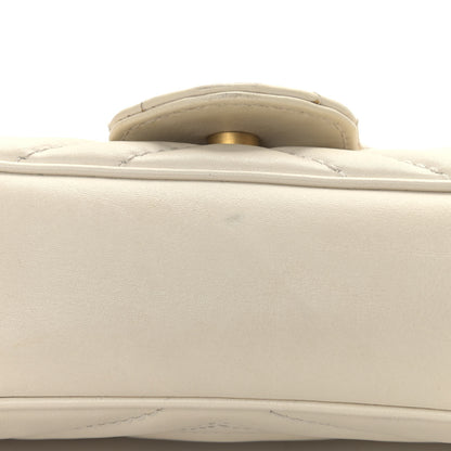 Gucci Calfskin Matelasse Super Mini GG Marmont Shoulder Bag White 10 of 13