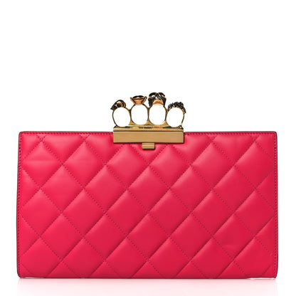 Alexander McQueen Nappa Quilted Knuckle Flat Clutch Orchid Pink 1 of 7