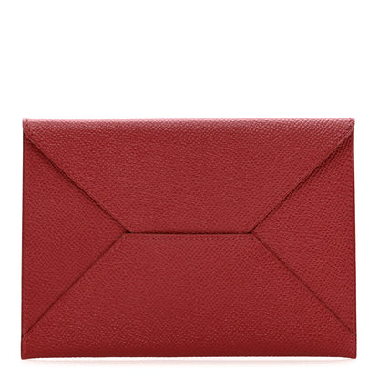 Hermes Epsom Large Envelope Clutch Rouge Garance 1 of 6
