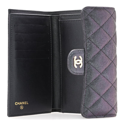Chanel Iridescent Caviar Quilted Medium Flap Wallet Black 5 of 9