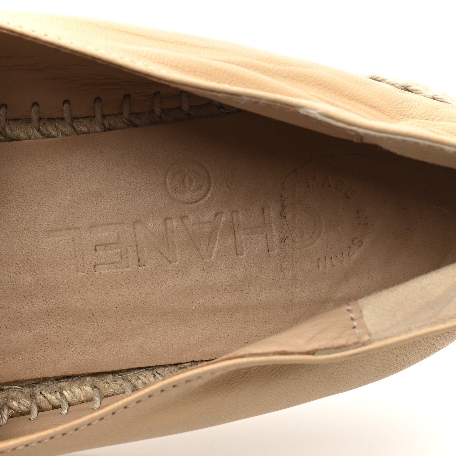 Chanel Lambskin CC Espadrilles 38 Beige Black 8 of 10