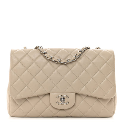 Chanel Caviar Jumbo Single Flap Light Beige 1 of 13