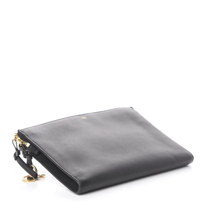 Chloe Calfskin Alphabet Flat Pouch Clutch Black 3 of 6