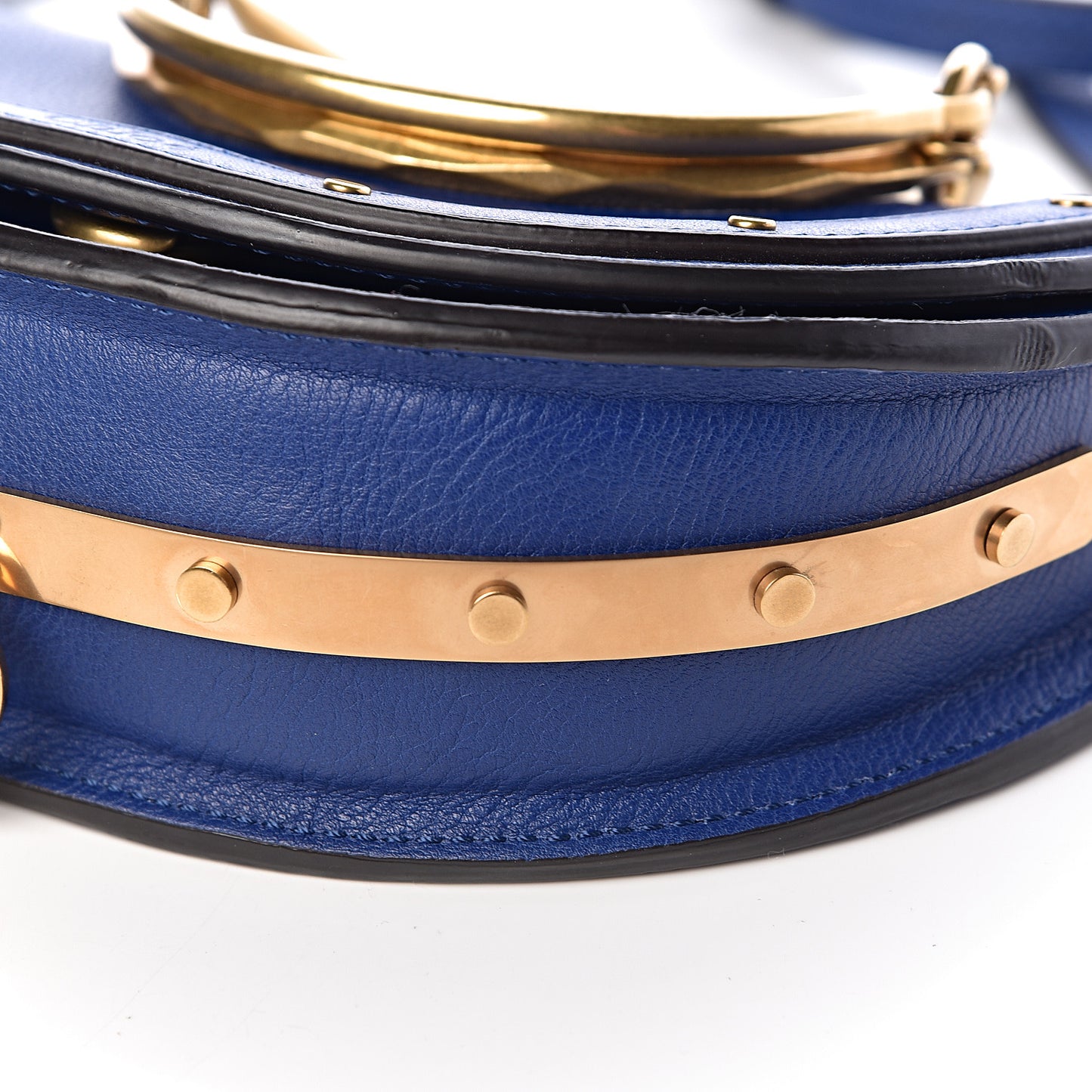 Calfskin Small Nile Bracelet Minaudiere Bag Majesty Blue