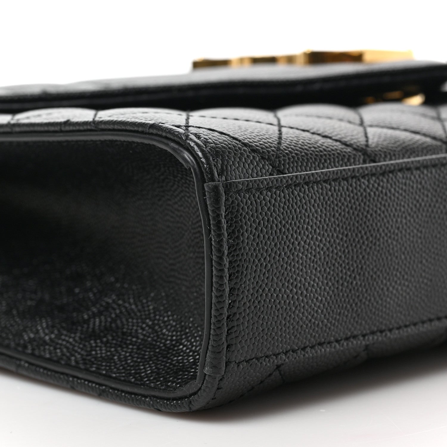 Saint Laurent Grain De Poudre Textured Mixed Matelasse Triquilt Medium Monogram Satchel Black 7 of 13