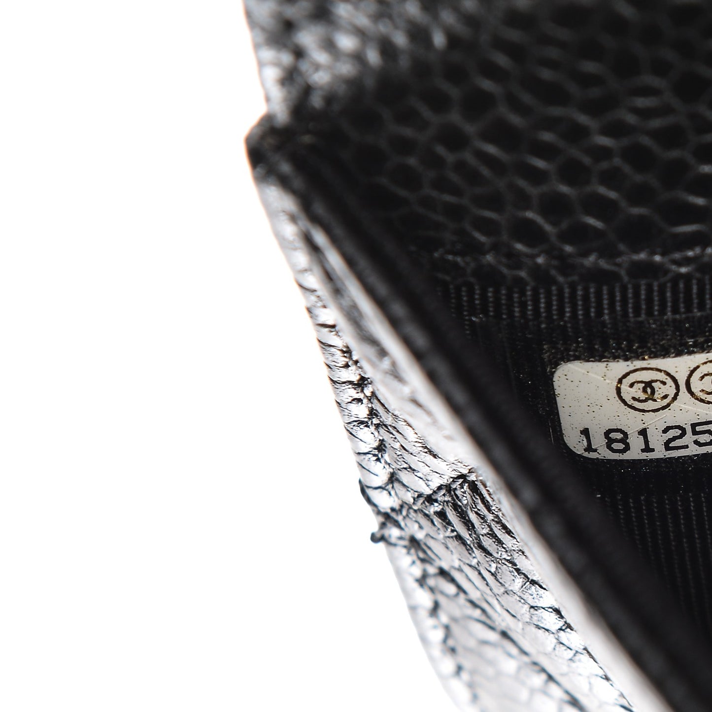 Caviar Quilted Flap Card Holder Black