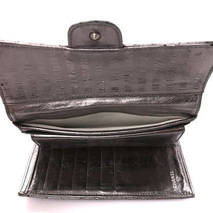 Chanel Metallic Calfskin Striped Quilted Reissue Flap Wallet Dark Silver 5 of 13