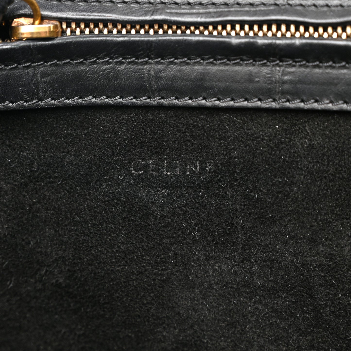Calfskin Crocodile Embossed Medium Phantom Luggage Black