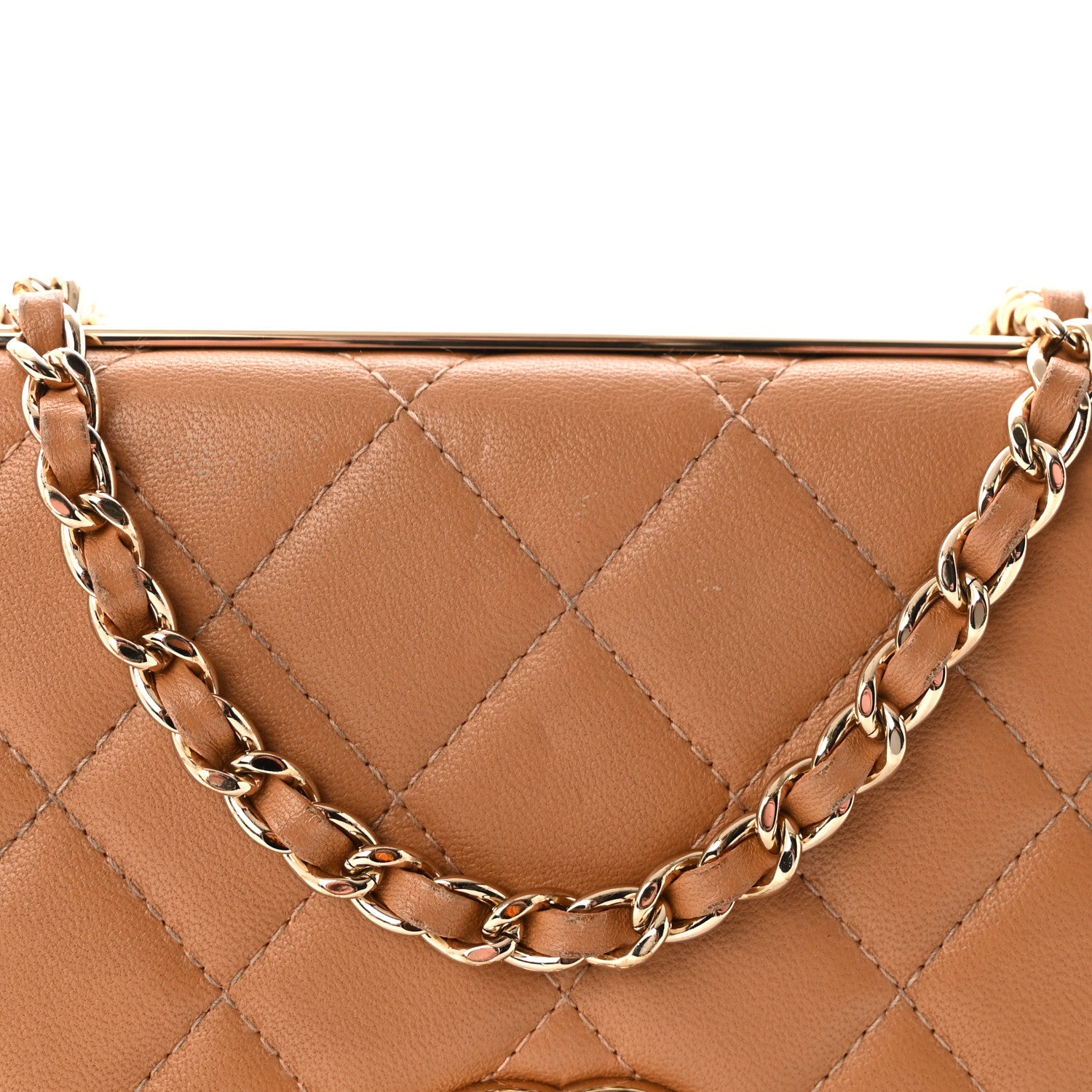 Chanel Lambskin Quilted Trendy CC Wallet On Chain WOC Beige 9 of 11