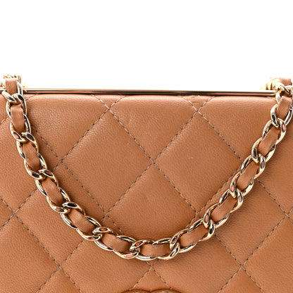 Chanel Lambskin Quilted Trendy CC Wallet On Chain WOC Beige 9 of 11