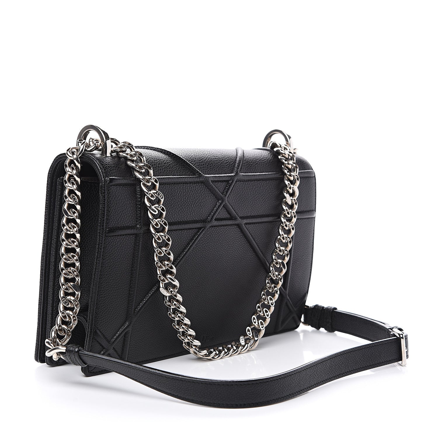 Grained Calfskin Medium Diorama Flap Bag Black