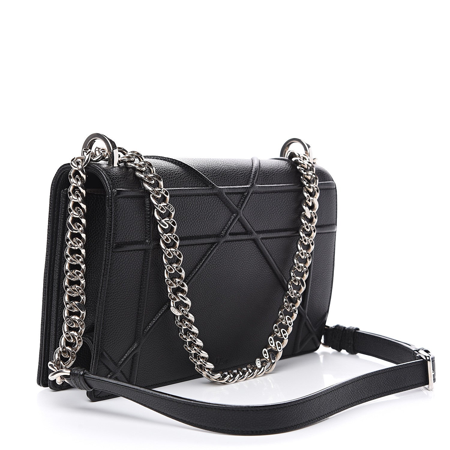 Christian Dior Grained Calfskin Medium Diorama Flap Bag Black 2 of 9