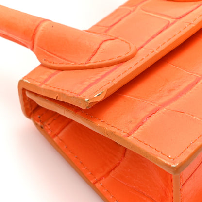 Jacquemus Calfskin Crocodile Embossed Le Chiquito Orange 13 of 16