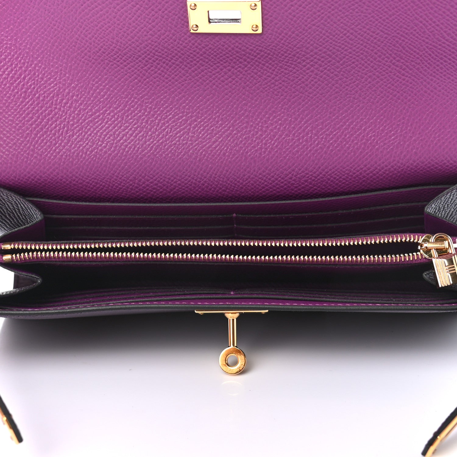 Hermes Epsom Verso Kelly Longue Wallet Raisin Anemone 5 of 7