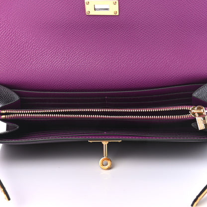 Hermes Epsom Verso Kelly Longue Wallet Raisin Anemone 5 of 7