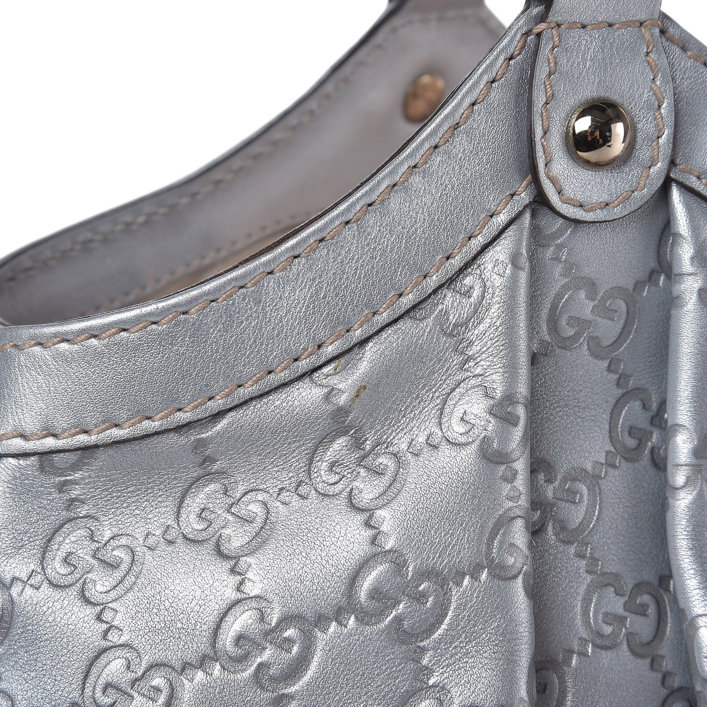 Guccissima Large Sukey Tote Silver