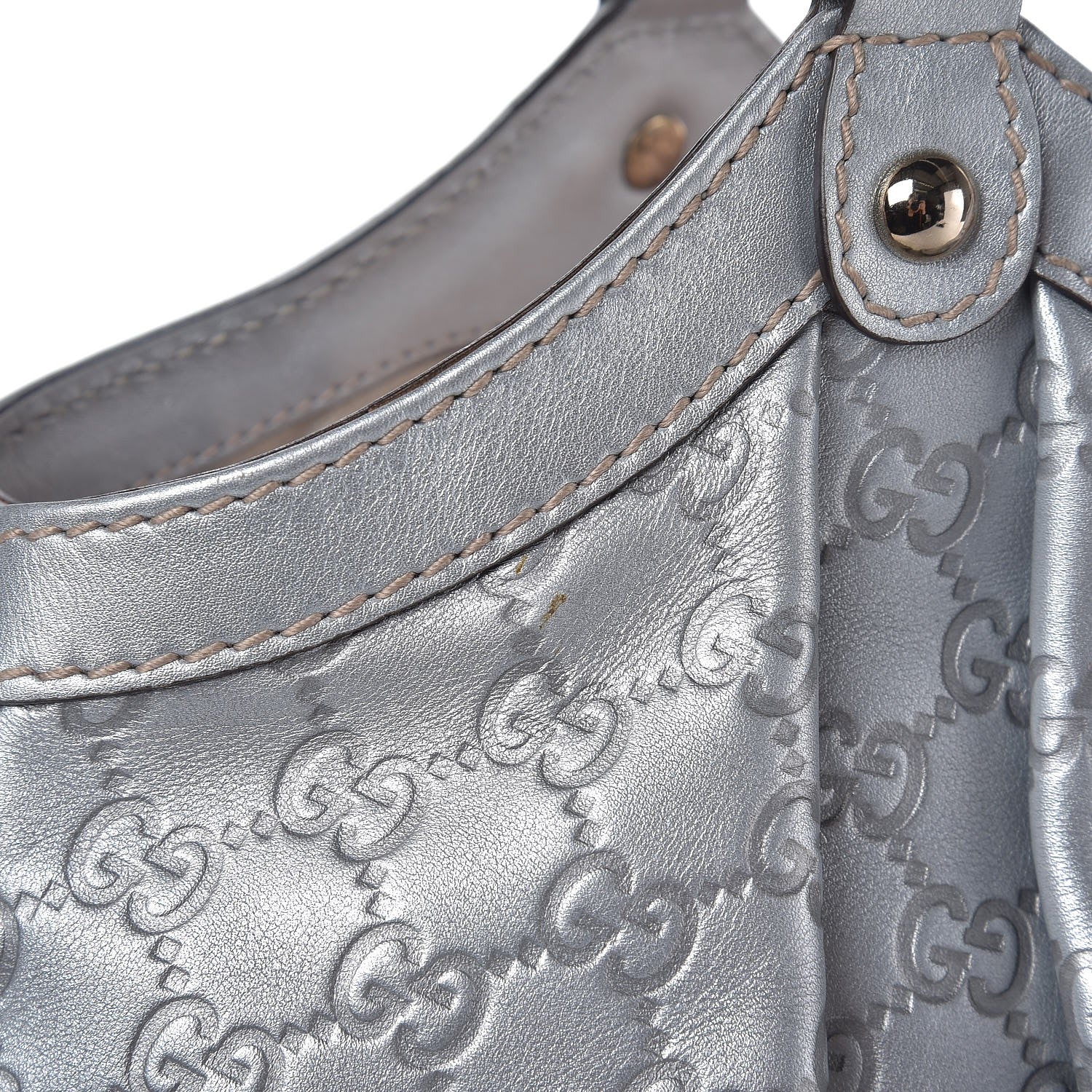Gucci Guccissima Large Sukey Tote Silver 9 of 11