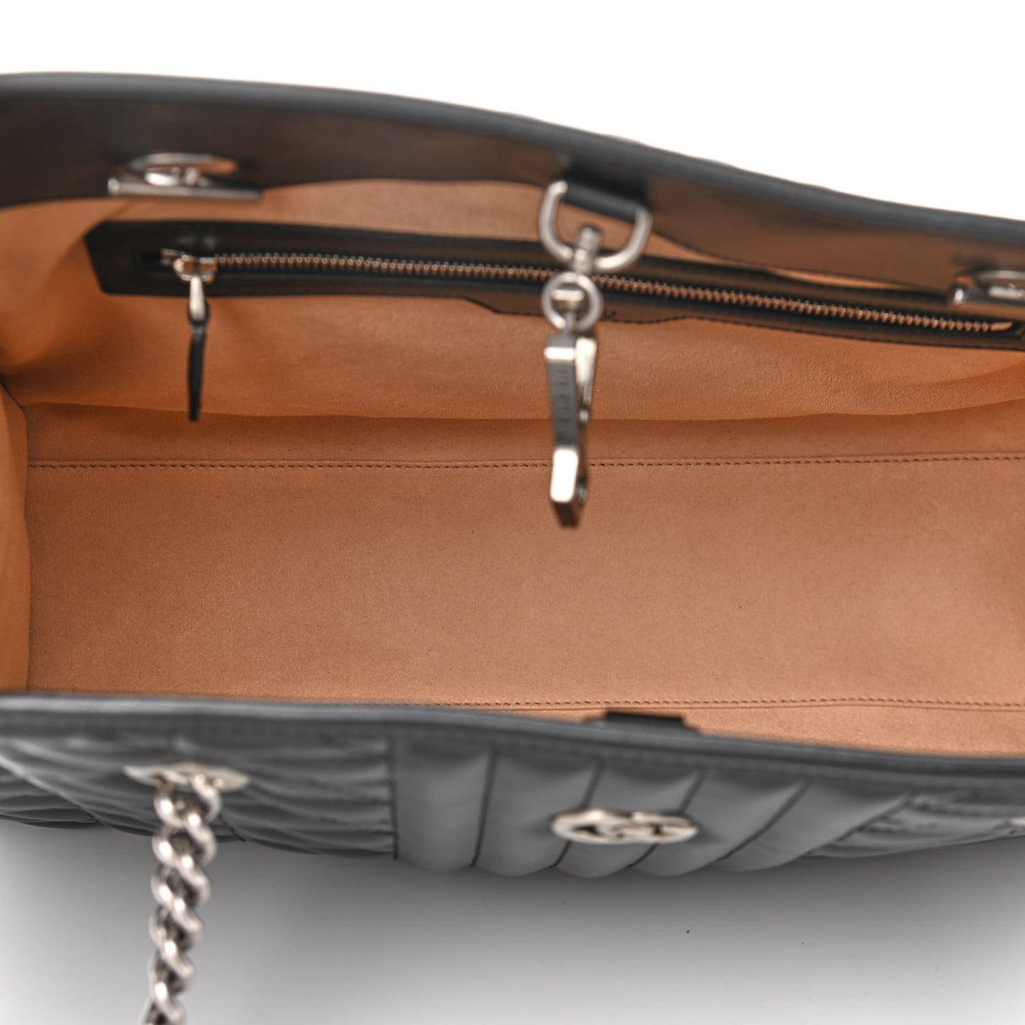 Calfskin Matelasse Aria Medium GG Marmont Shoulder Tote Black