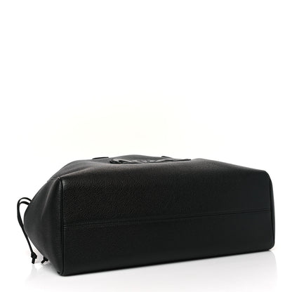 Celine Grained Calfskin Cuir Triomphe Cabas Drawstring Black 4 of 8