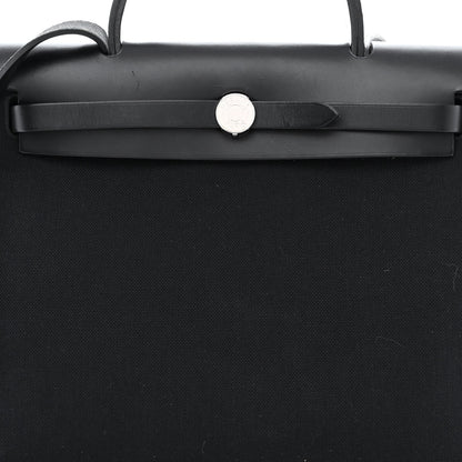 Hermes Military Toile Vache Hunter Herbag Zip PM 31 Black 10 of 13