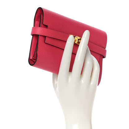 Hermes Epsom Medium Kelly Wallet Rose Extreme 2 of 12