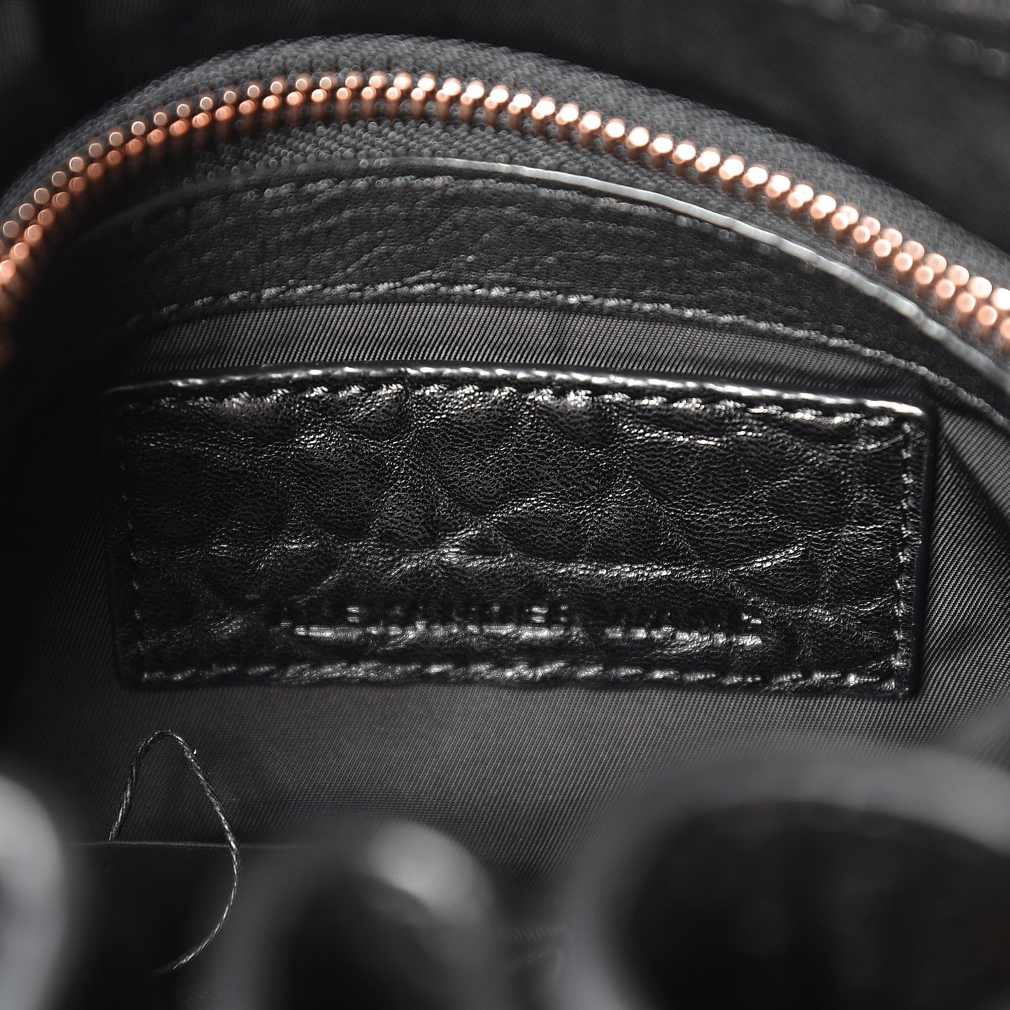 Pebbled Lambskin Diego Bucket Black Rose Gold Hardware