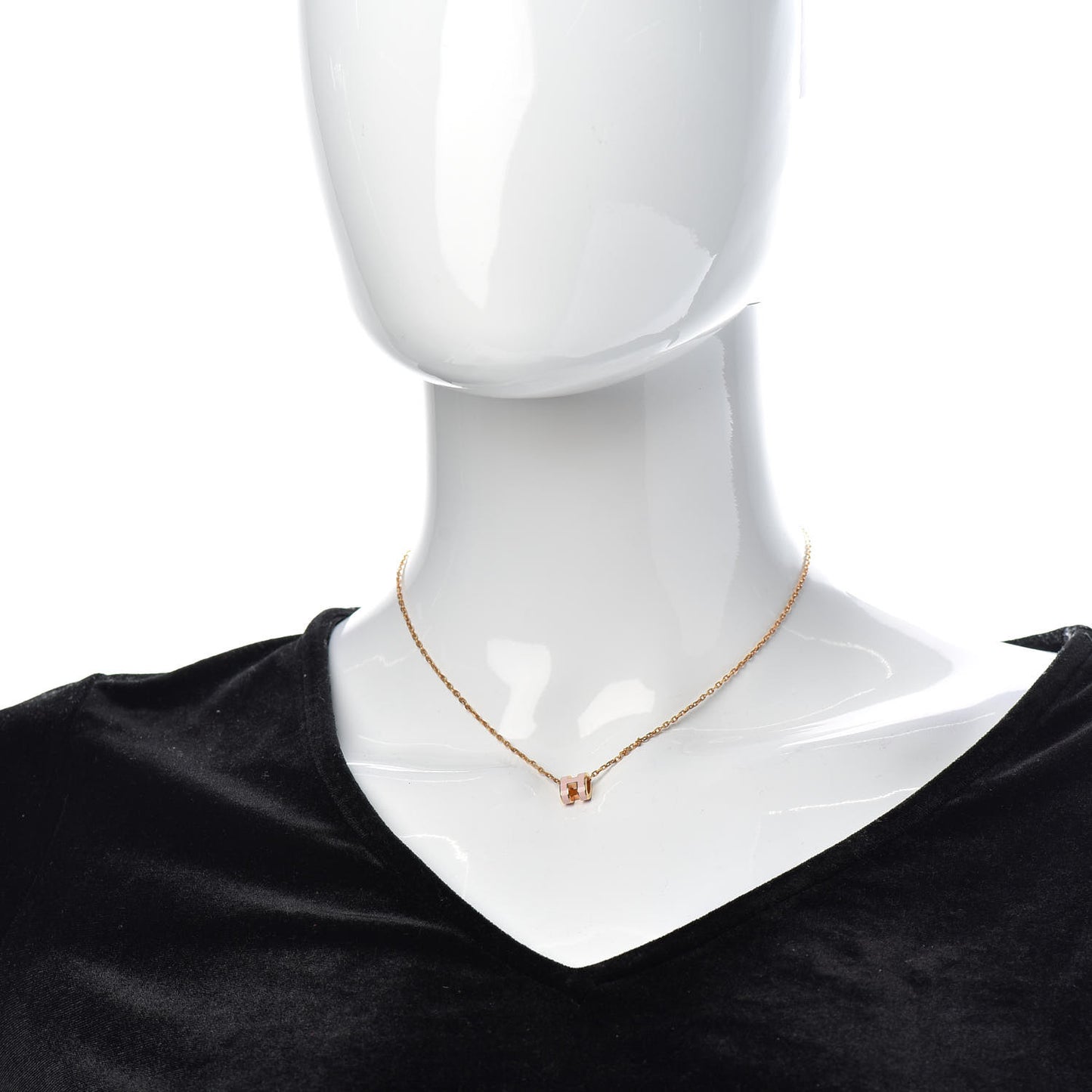 Rose Gold Lacquered Pop H Pendant Necklace Rose Sakura