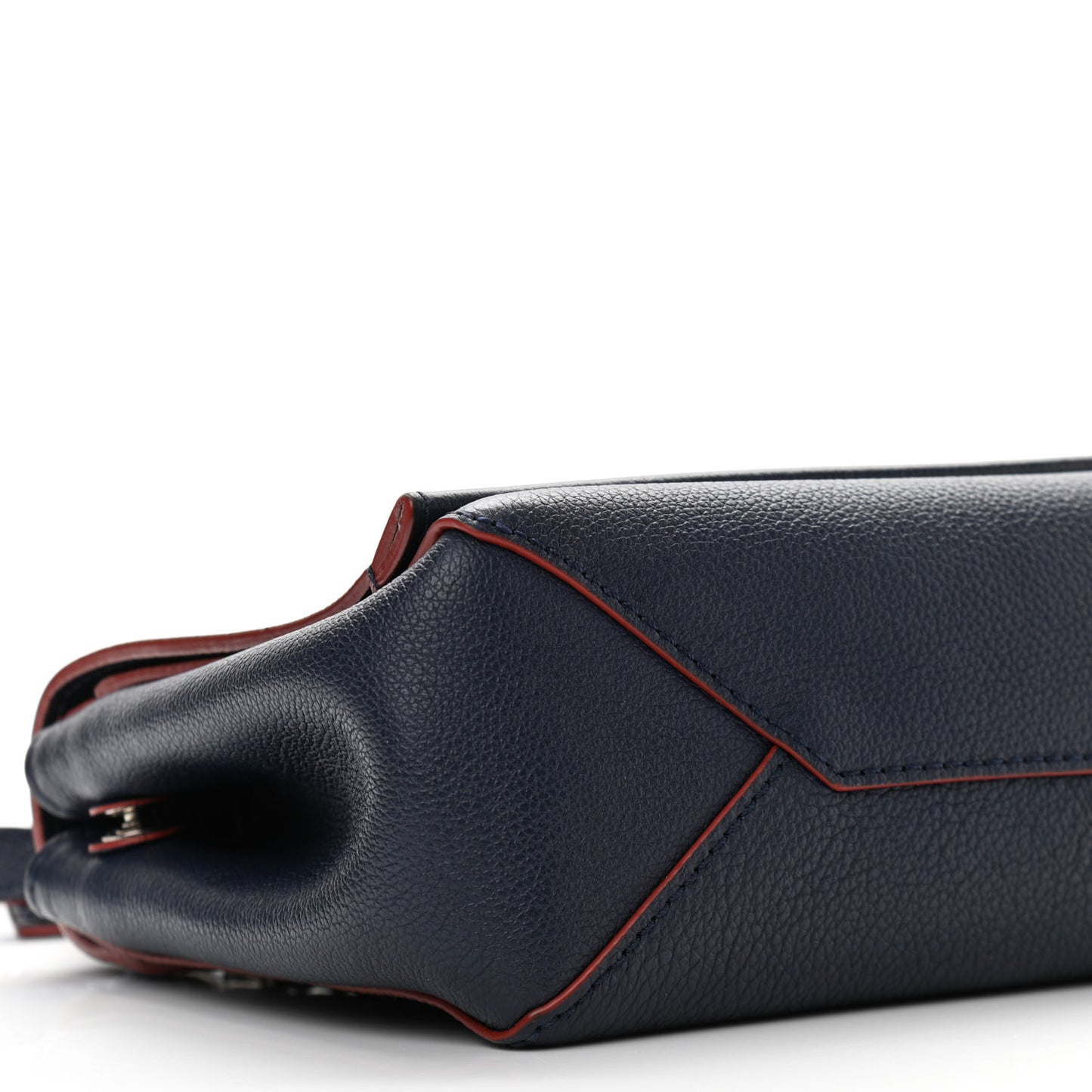 Calfskin Lockme II Chain Bag BB Marine Rouge
