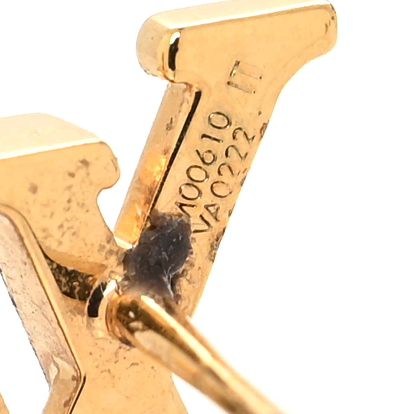 Louis Vuitton Metal LV Iconic Earrings Gold 5 of 5