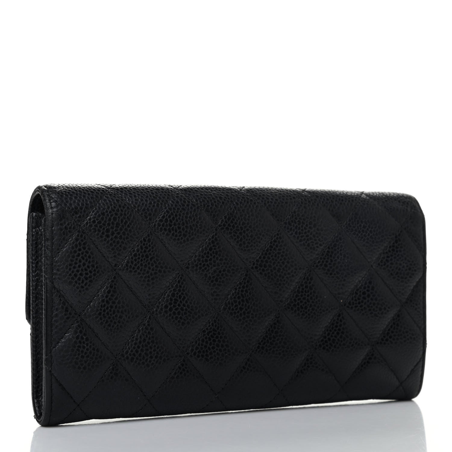 Chanel Caviar Quilted Large Gusset Flap Wallet Black 2 of 6