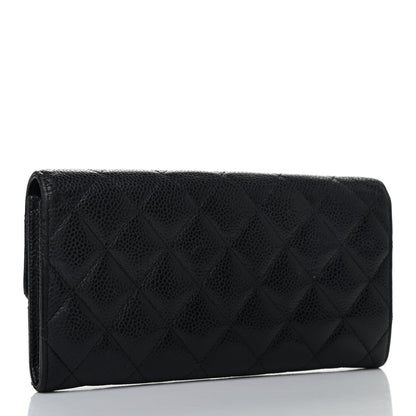 Chanel Caviar Quilted Large Gusset Flap Wallet Black 2 of 6