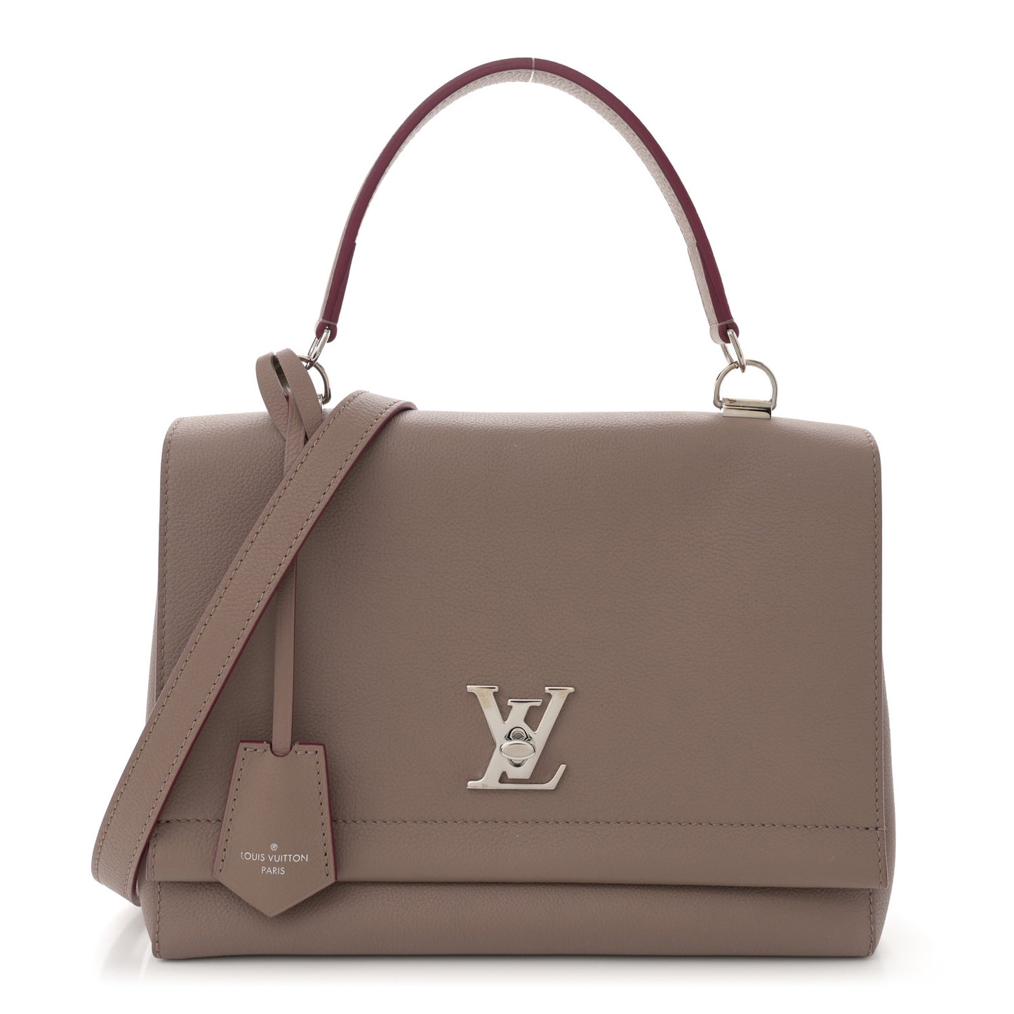 Soft Calfskin Lockme II Top Handle Taupe Glace